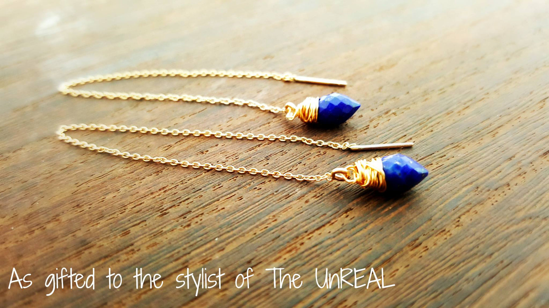 Gifted to Unreal, Season 2 – Lapis Lazuli Gold Threader Earrings