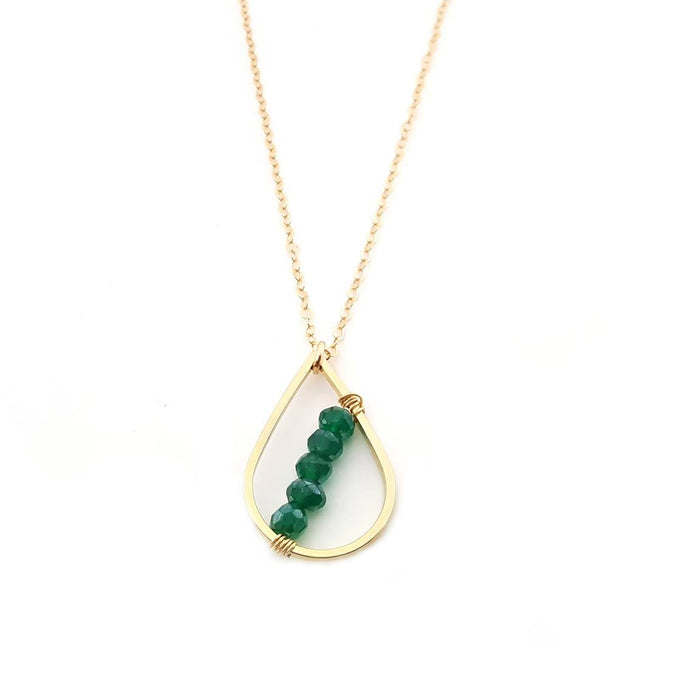 CBS’s Mom (2017) – Gold Teardrop Green Onyx Necklace