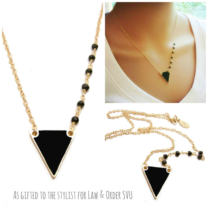 Law & Order: SVU, Season 17 (NBC, 2015) – Asymmetrical Black Triangle Necklace