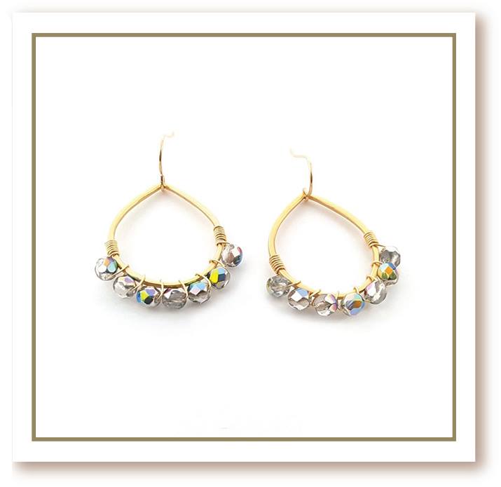 GBK 2018 Golden Globes Event – Lola Wire Wrapped Crystal Teardrop Earrings