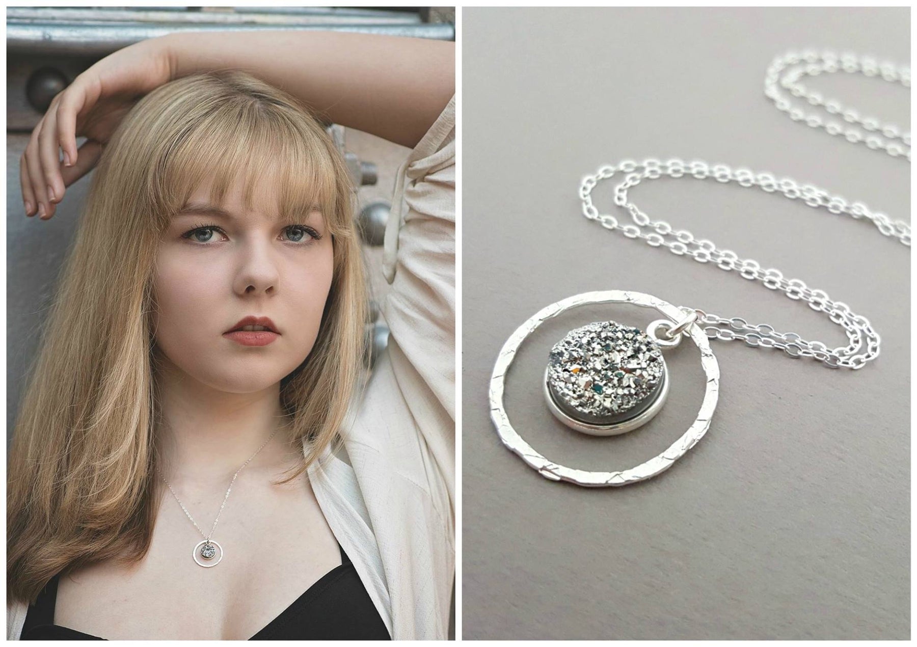 BlogHer16 Conference – Hammered Halo Druzy Necklace