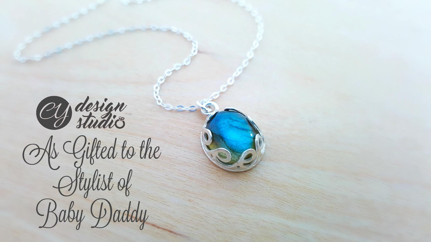 Baby Daddy, Season 6 – Bezeled Labradorite Pendant Necklace