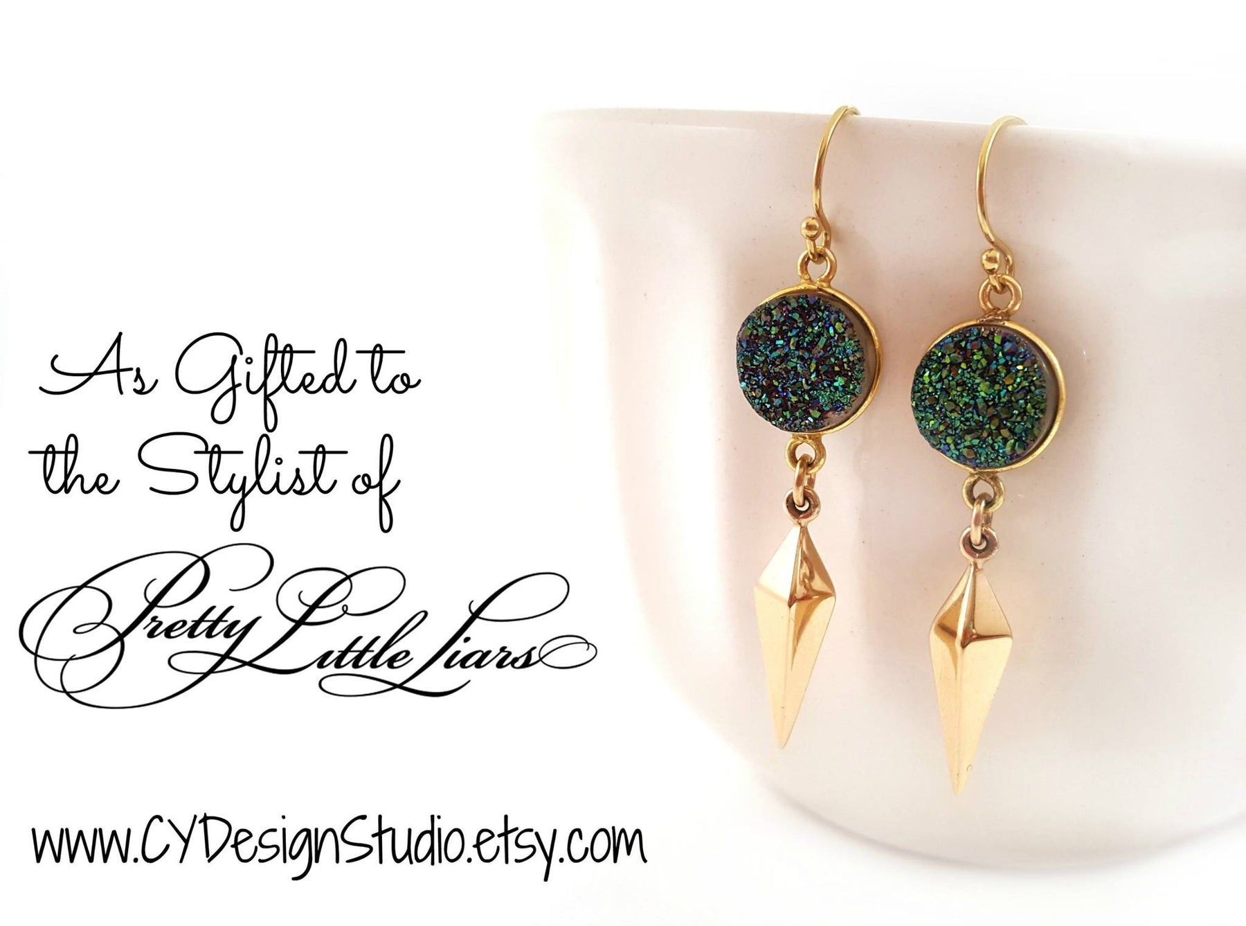 Gifted to Pretty Little Liars – Druzy Spike Earrings