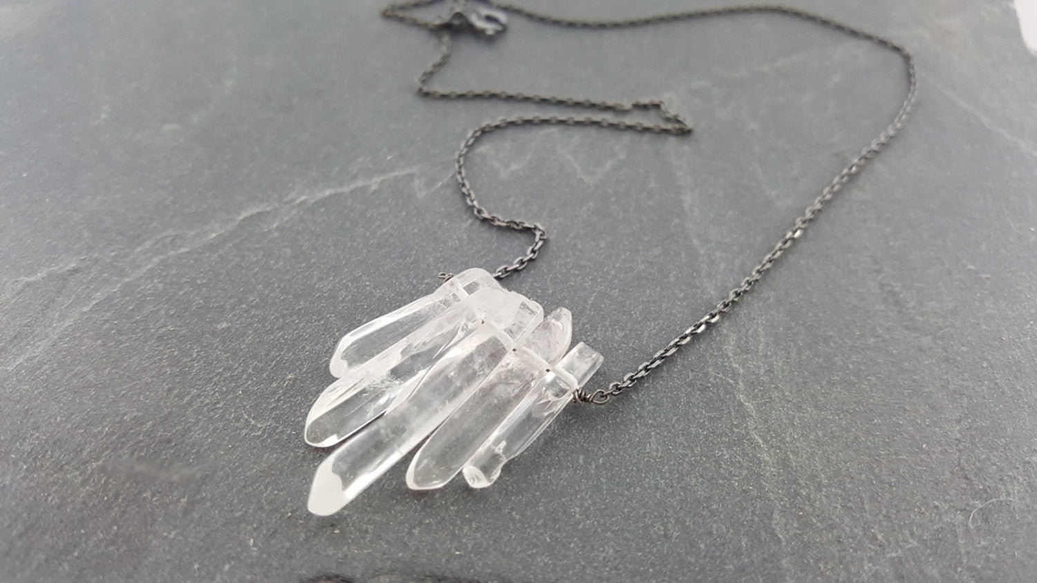 The Vampire Diaries, Season 8 – Quartz Dagger Oxidized Silver Necklace