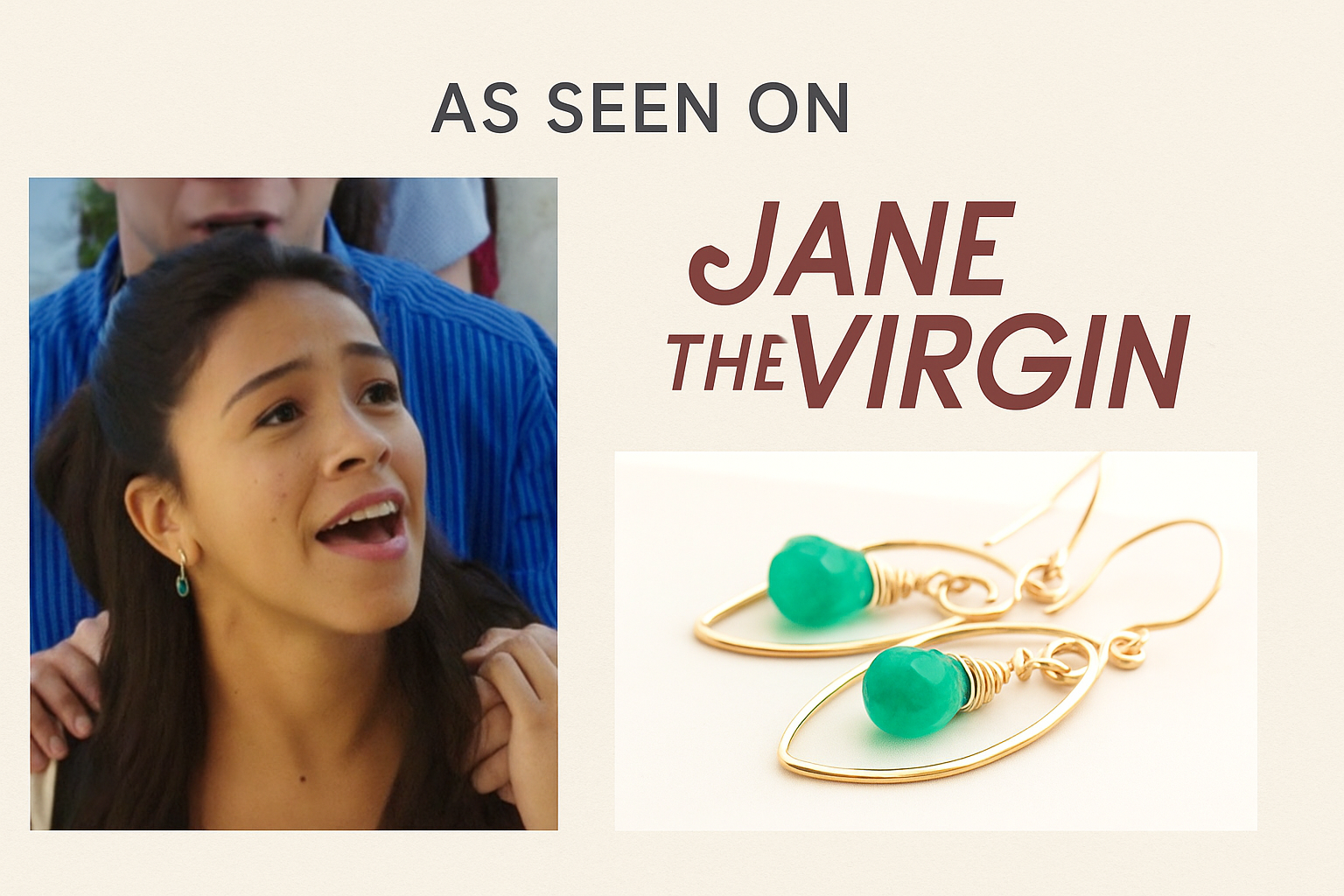 Our Green Onyx Earrings Worn by Gina Rodriguez on Jane the Virgin