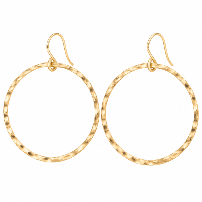 Large Hammered Hoop Earrings