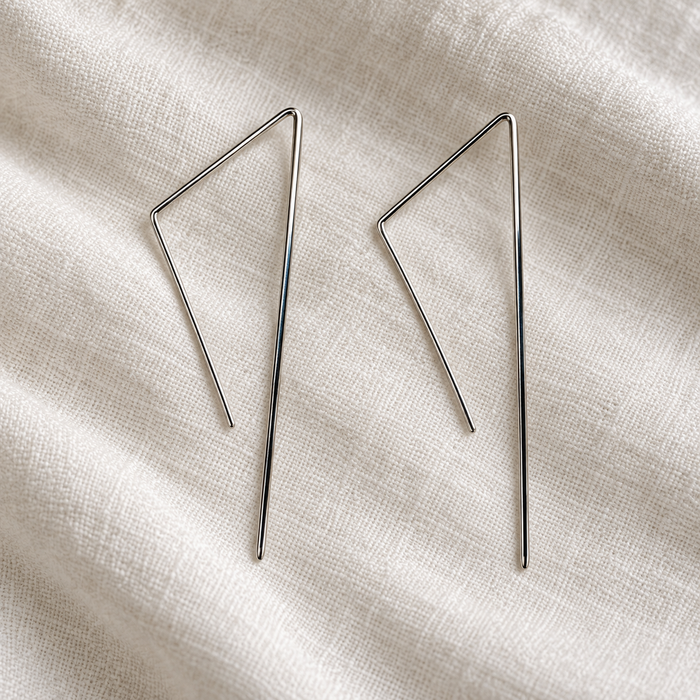 Angular Stick Earrings in Sterling Silver
