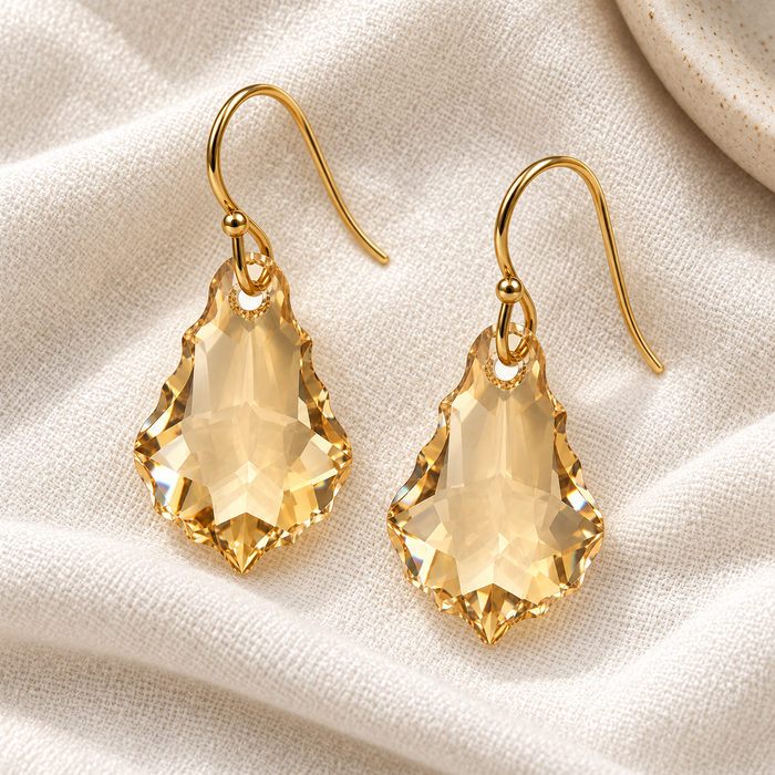 Champagne Swarovski Crystal Drop Earrings
