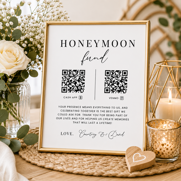 Honeymoon Fund Sign Template