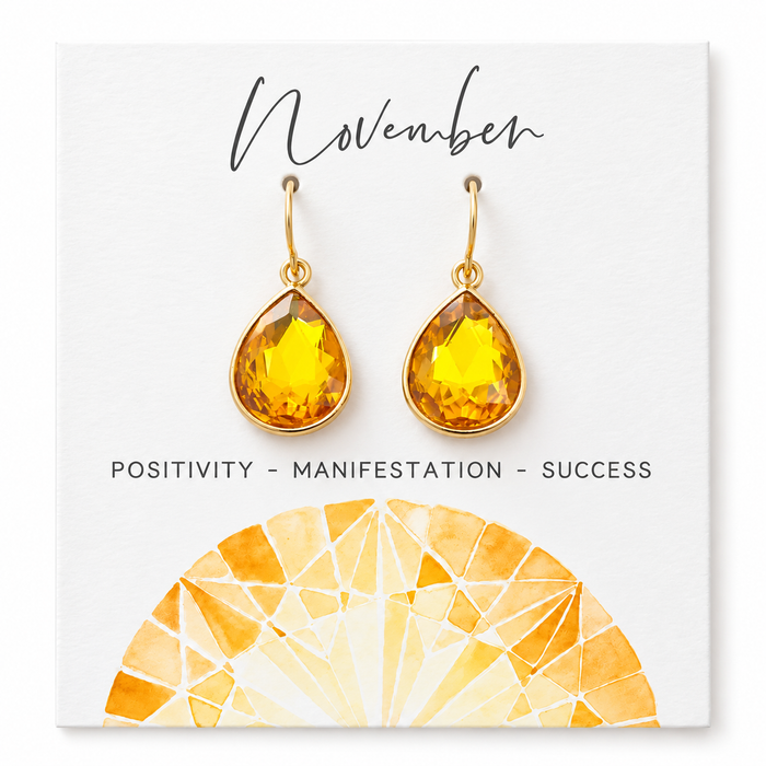 November Birthstone Crystal Earrings – 14k Gold Filled