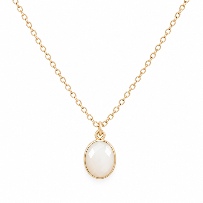 OOAK White Moonstone Necklace – 14k Gold Filled