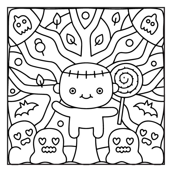 Halloween Stained Glass Coloring Book – Instant Download (PDF)