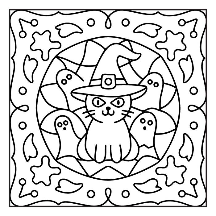 Halloween Stained Glass Coloring Book – Instant Download (PDF)