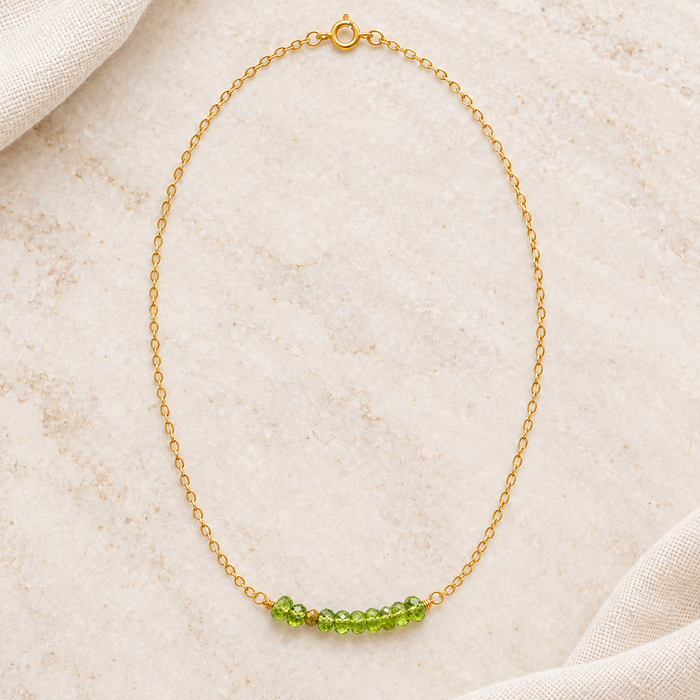 Peridot & Pyrite Bar Necklace