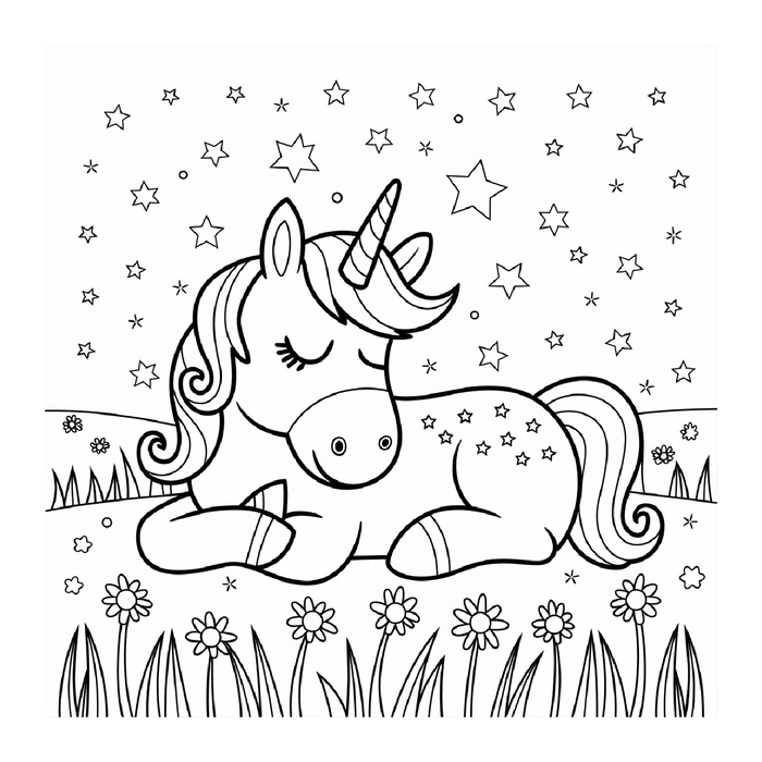 Unicorn Bold & Easy Coloring Book – 100 Pages (Instant PDF Download)