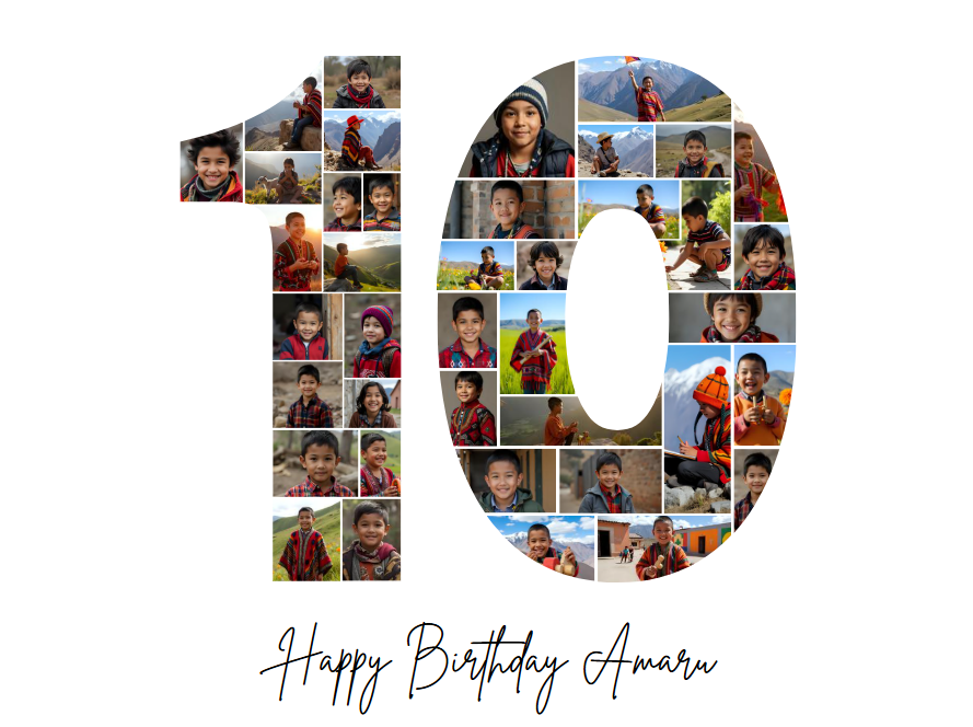 10th Birthday Milestone Photo Collage Template – Customizable Canva Design