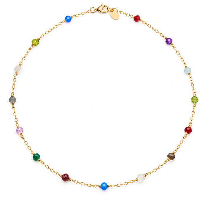 Multi Gemstone Necklace – 14k Gold Filled