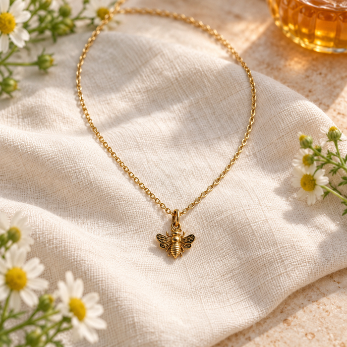 Large Gold Bee Necklace