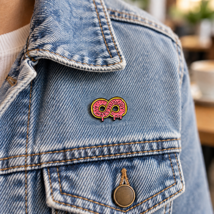 Always Hungry Donut Enamel Pin – Cute Foodie Lapel Pin