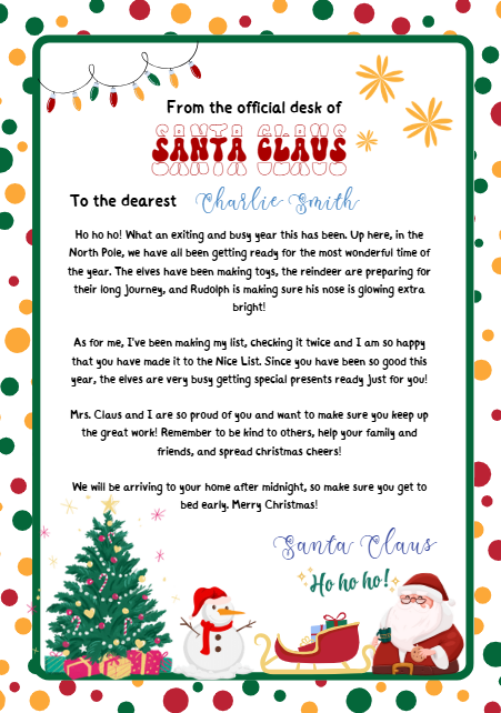 Santa Letter Bundle Canva Template – Nice List Certificate, Wish List & North Pole Envelopes
