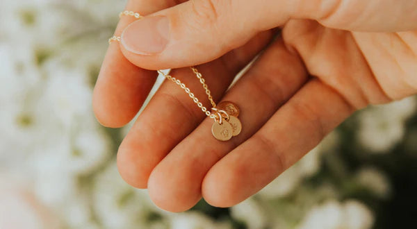 Tiny Gold Initial Necklace - Personalized 14k Gold Filled Jewelry