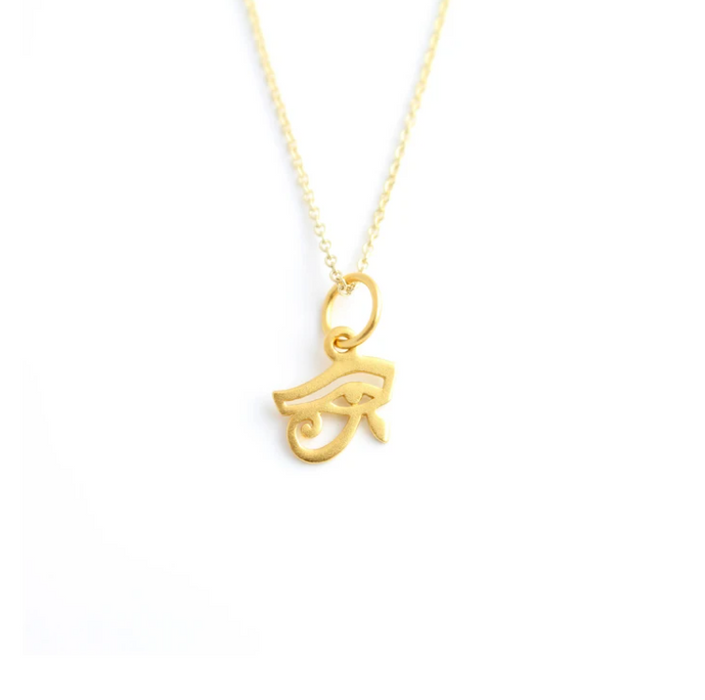 Tiny Gold Eye of Horus Necklace – 14k Gold Filled, 16" Chain