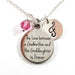 Necklace with engraved pendant on a white background