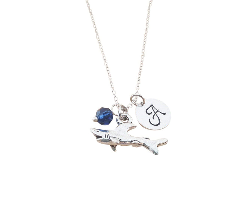 Great White Shark Charm Necklace – Personalized Sterling Silver Jewelry