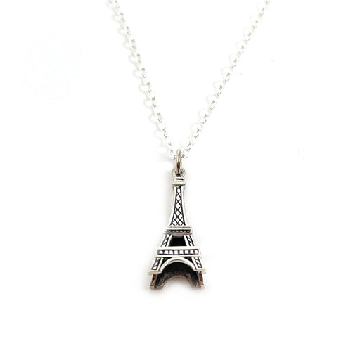 3d sterling silver eiffel tower charm necklace