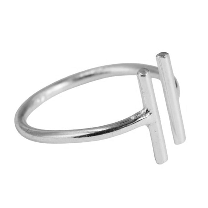 Parallel Bar Sterling Silver Ring – Handmade • Size 7