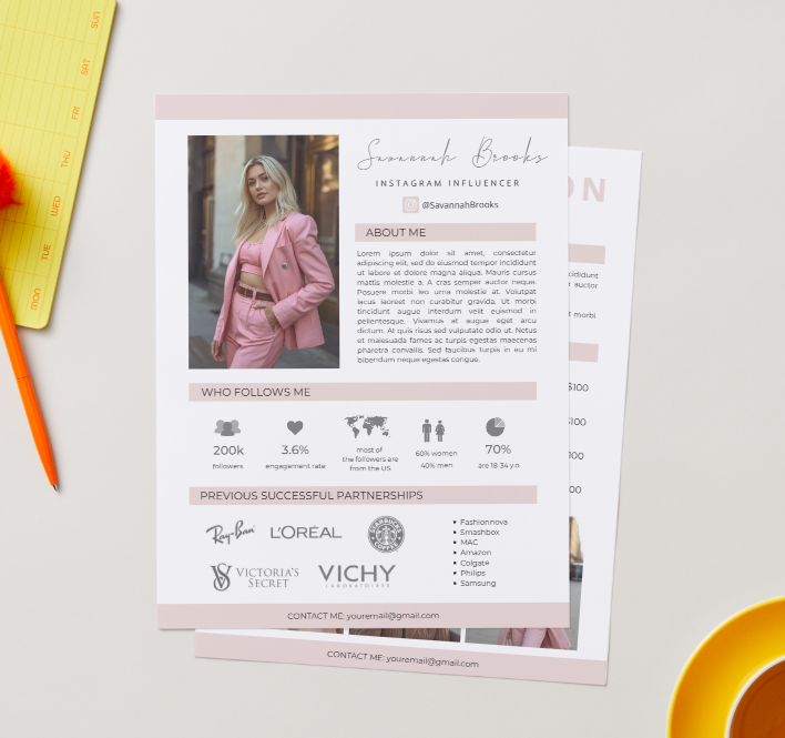 Influencer Media Kit Canva Template – Instant Download