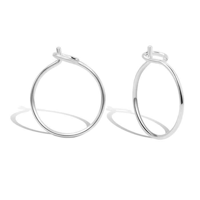Sterling Silver Huggie Hoop Earrings – Thin Lightweight 15mm Hoops for Women