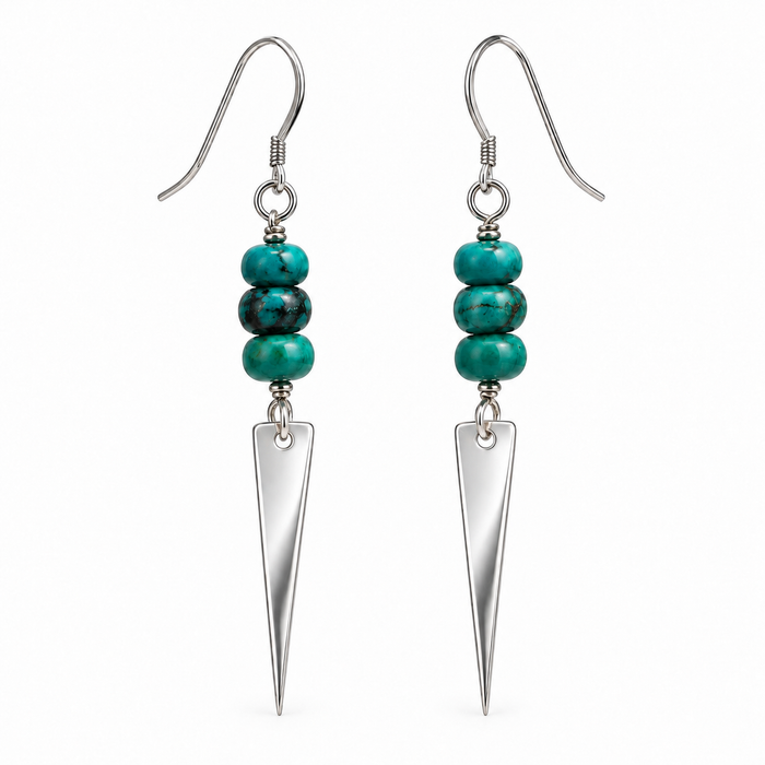 Turquoise & Sterling Silver Spike Earrings