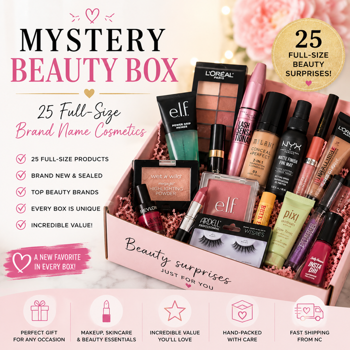 Mystery Beauty Box | 25 Full-Size Brand Name Cosmetics