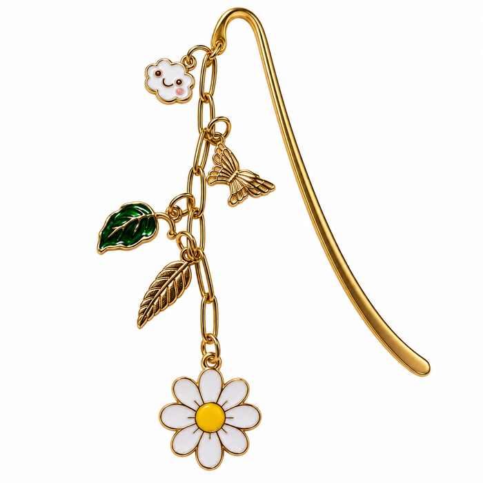 Daisy & Butterfly Charm Bookmark