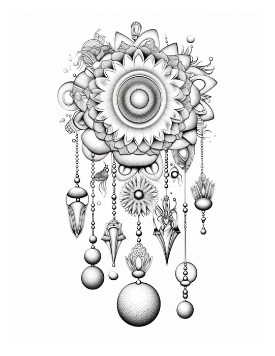 Warrior Dreams – 50 Boho Goddess & Dreamcatcher Coloring Pages (Instant Download PDF)