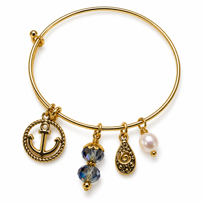 Coastal Charm Bangle with Freshwater Pearl