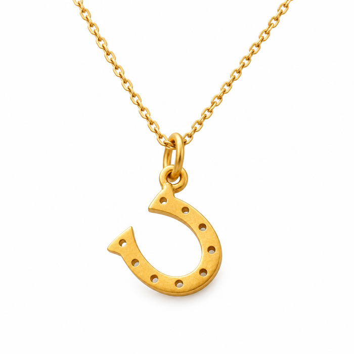Tiny Gold Horseshoe Necklace