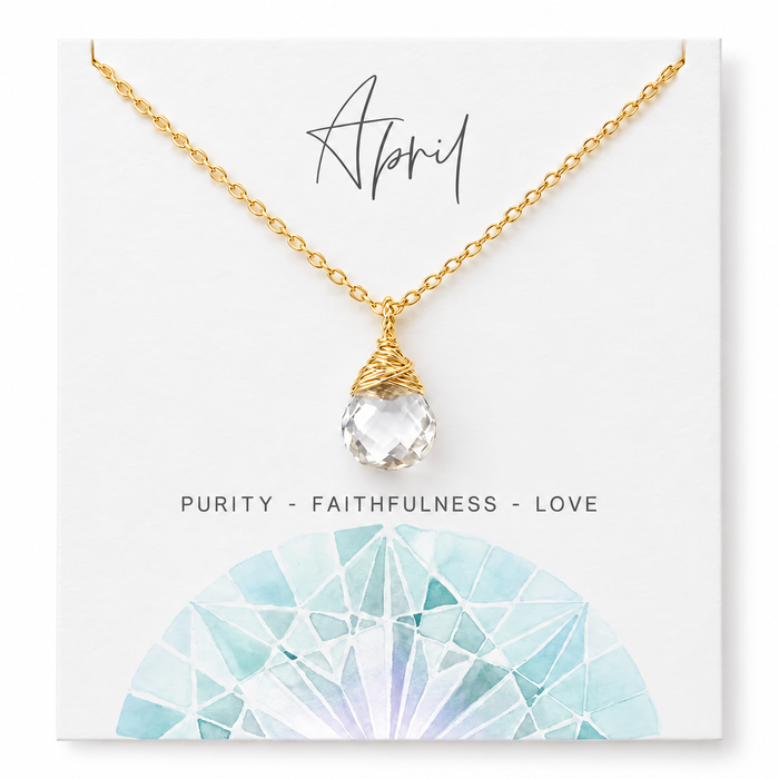 April Birthstone Necklace - 14k Gold Filled
