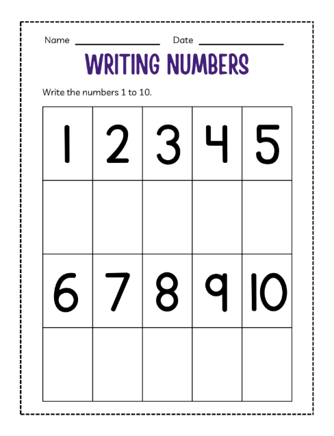 Toddler & Preschool Numbers Workbook – 40+ Page Printable PDF for Ages 3–5