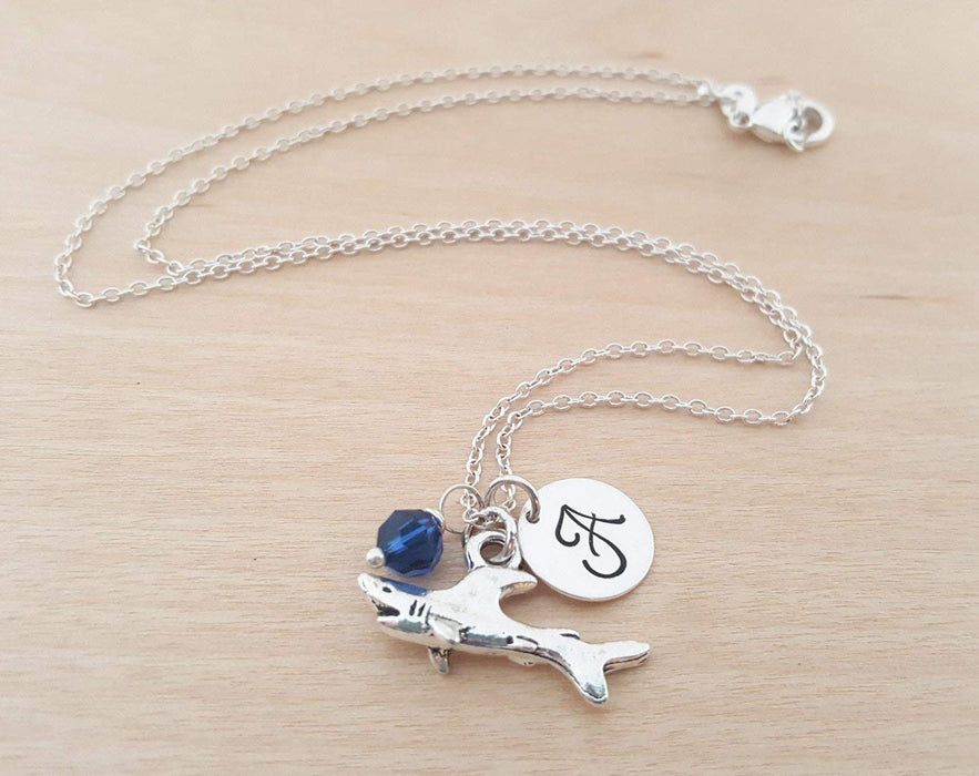 Great White Shark Charm Necklace – Personalized Sterling Silver Jewelry