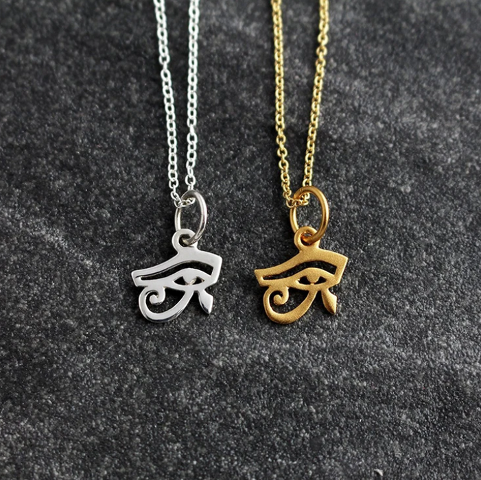 Tiny Gold Eye of Horus Necklace – 14k Gold Filled, 16" Chain