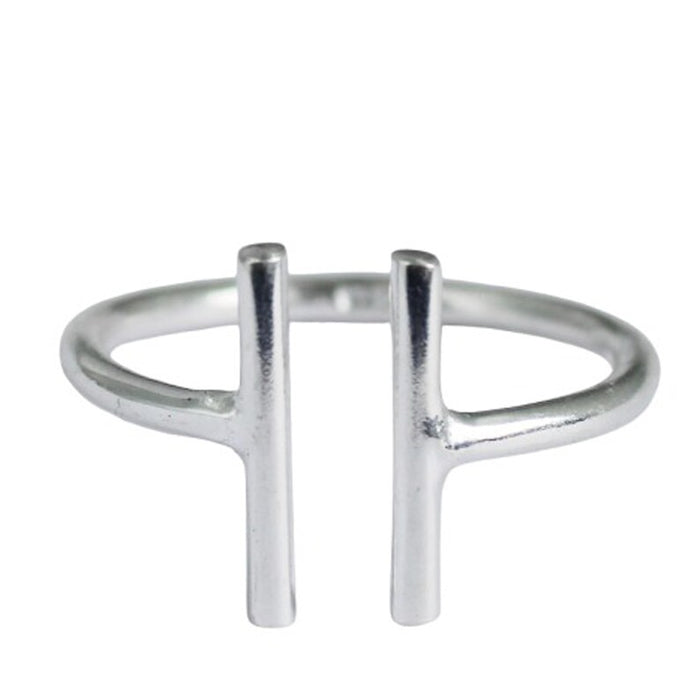 Parallel Bar Sterling Silver Ring – Handmade • Size 7