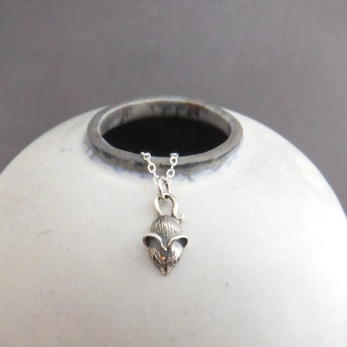 Tiny Mouse Necklace – Sterling Silver Petite Animal Charm on 16" Chain