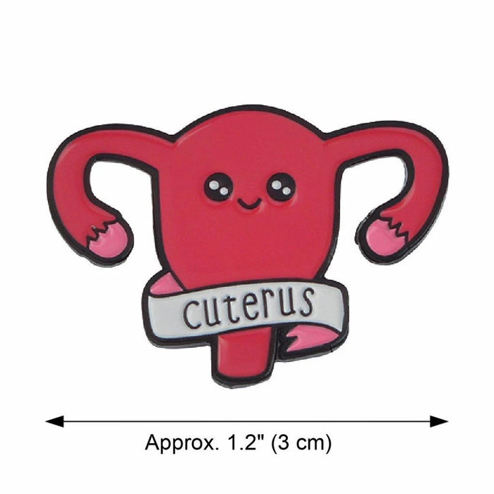 Cuterus Uterus Enamel Pin – Funny Feminist Pink Lapel Pin