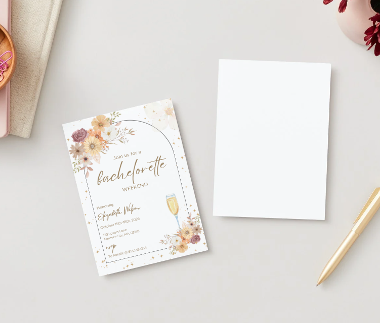 Wildflower Bachelorette Weekend Invitation – Canva Template