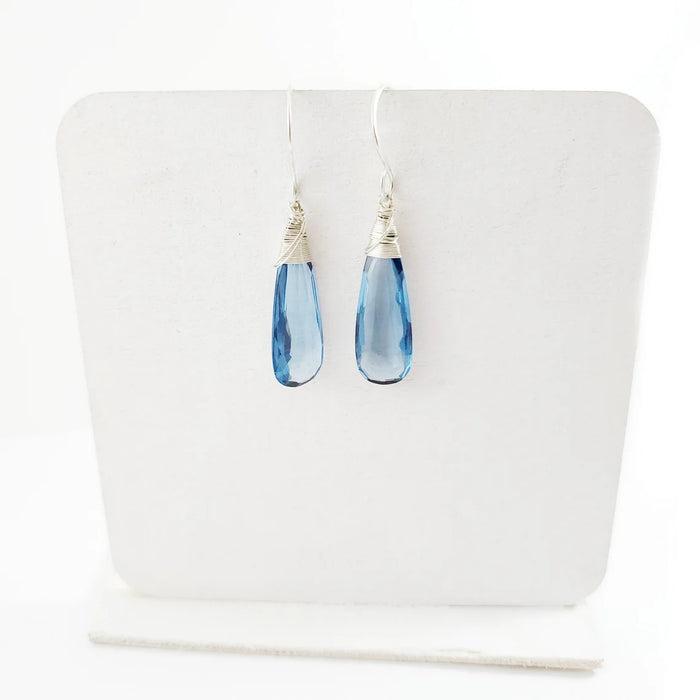 London Blue Topaz Earrings - Sterling Silver Dangle Earrings