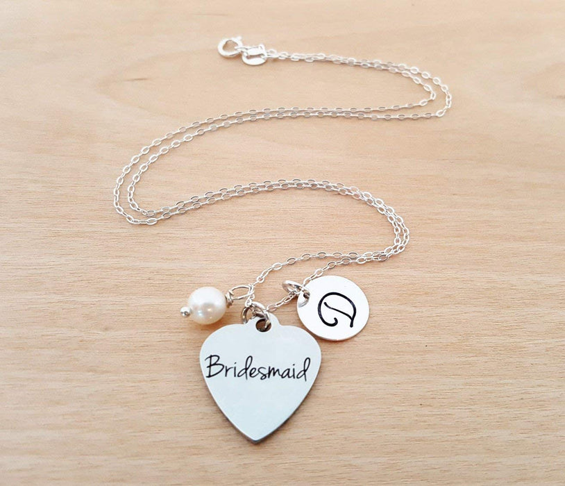 Bridesmaid Charm Necklace – Personalized Sterling Silver