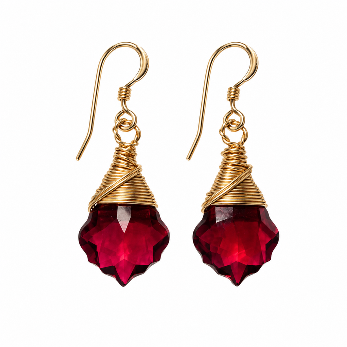 Ruby Swarovski Baroque Crystal Earrings