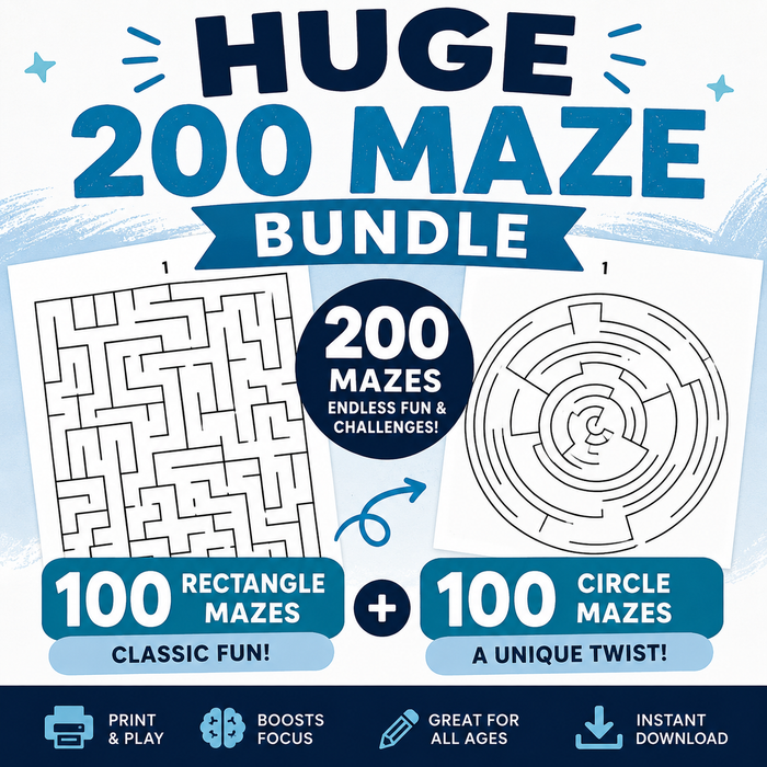 Huge 200 Maze Bundle | Editable Canva Template